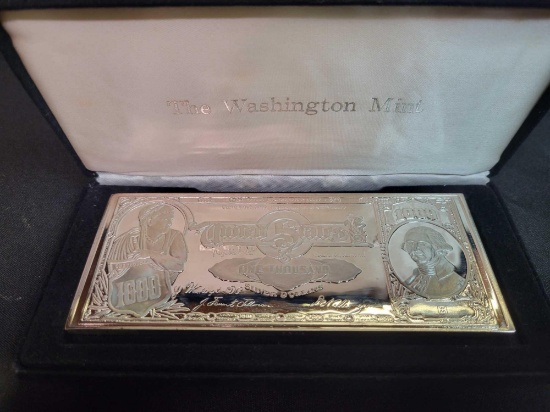 The Washington Mint One Thousand Silver Certificate one pound .999 fine silver with case