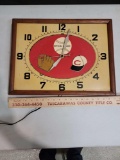 The Burger Brewing Co Cincinnati Reds Beer advertising clock works