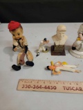 Baseball figures lot Pie Traynor Hall of Fame Bust Baseball player elf on a shelf chalk figure