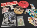 Buckeyes items, Chuck Bednarik Autograph, signed Frisbee, trading cards
