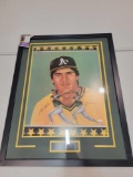 Jose Canseco framed art by Robert Simon, with signature and JSA authentication, 26 x 33 frame size