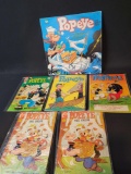 Popeye record, 5 Popeye comics 10c 15, 20