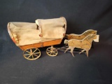 Gibbs toys Conestoga metal wagon with wood horses