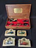 Ertl Vintage vehicles with wood display, Lledo cars