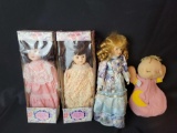 Porcelain dolls, cloth face cabbage patch doll