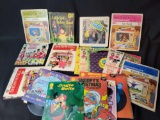 Assorted childs 45 records and picture sound programs