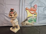 Cleveland Indians figure (paint chipping) plastic advertising piece