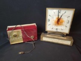 Silvertone radio and electric clock