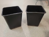 Pair of metal waste bins