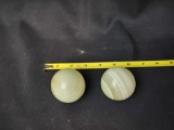 Pair of marble composition marbles