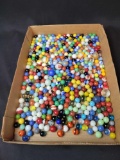 Flat of assorted marbles