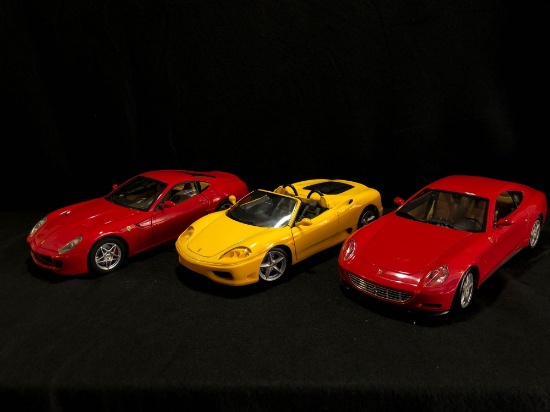 Hot Wheels 2006 Ferrari 599 GTB, Hot Wheels 1999 Ferrari 360 spider, Hot Wheels 2003 Ferrari 612