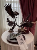 Eagle figurines on bases & stand