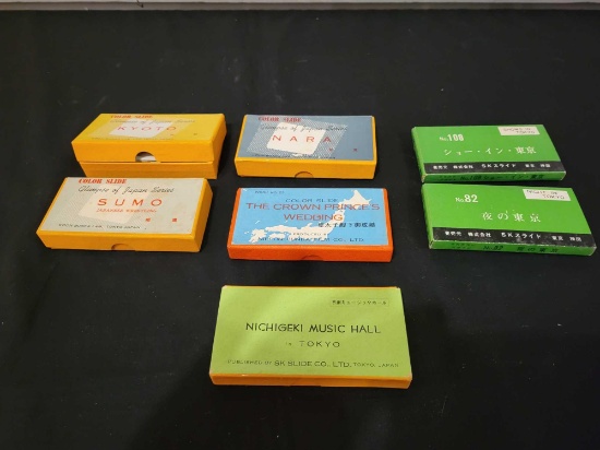 Japanese souvenir color slides and papers