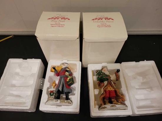International Santa figurine collection Pere Noel and Dedushka Moroz