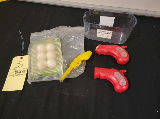 Kusan rubber K guns, ping pong balls and water gun