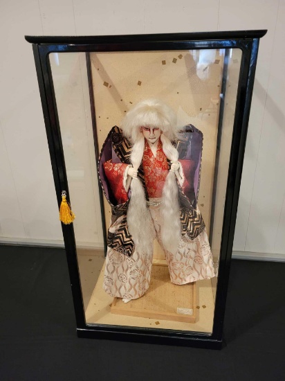 Japanese Kabuki doll with case