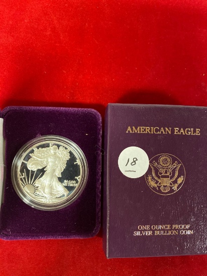 1988-S American Eagle silver proof dollar.