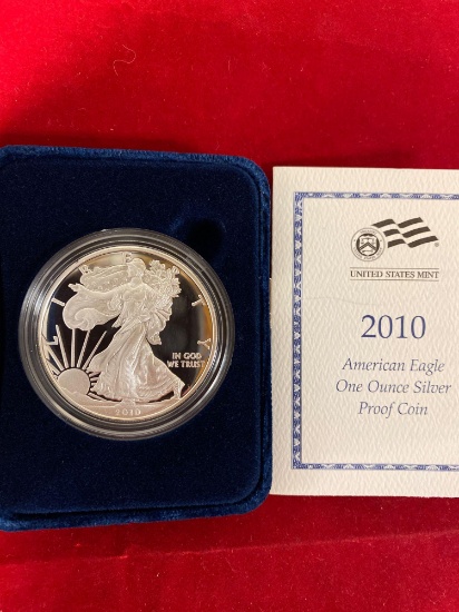 2010-W American Eagle proof silver dollar.