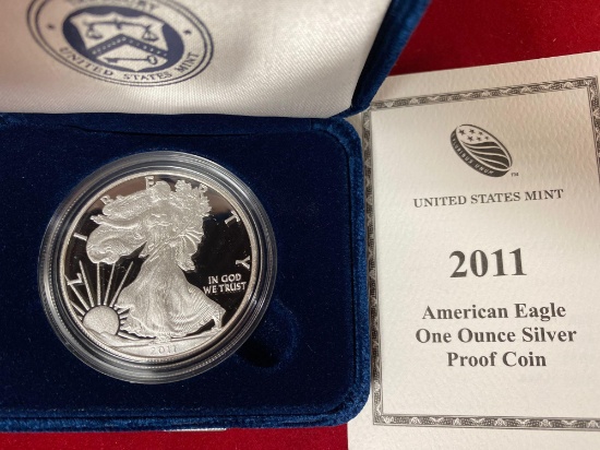 2011-W American Eagle silver proof dollar.