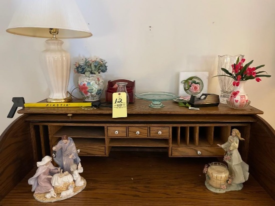 Lamp, Figurines, Cake Stand, Vase, Misc.