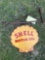 porcelain shell sign - 2 sided