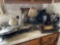 misc. kitchen related items, contents cupboards