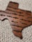 Wood Texas cutout, barbed wire wall decor