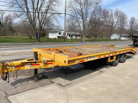 2010 Felling dual tandem 12ton trailer, 20'+5' tail and ramps, air brakes, pintle hitch