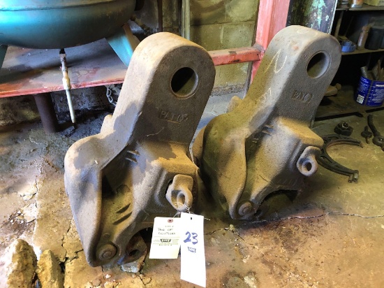 pair of heavy duty train couplers