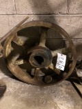 Metal Wheel, Stack of Rollers, and Fewings Metal Brace