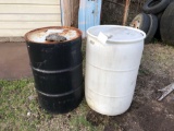 metal, plastic barrels