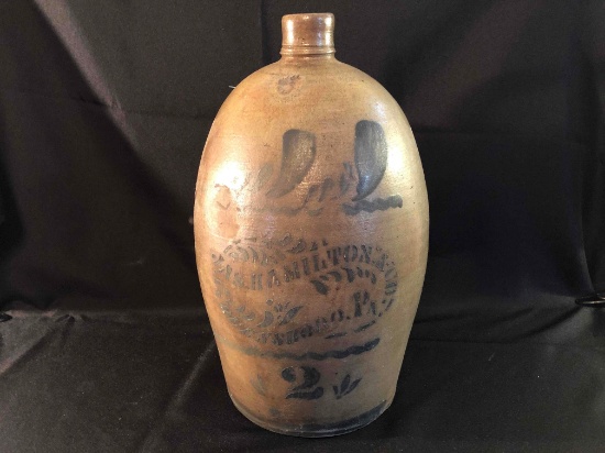 antique pear shaped stoneware jug