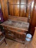 Antique oak wash stand