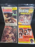 Boxing magazines Muhammad Ali covers, 1974 Boxing yearbook, The Ring 1975. Boxing Guide 1975