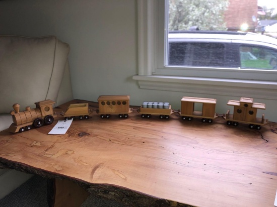 6pc Amish Made Wooden Train Set