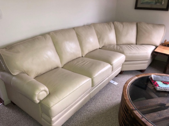 2pc Smith Brothers Leather Section Sofa
