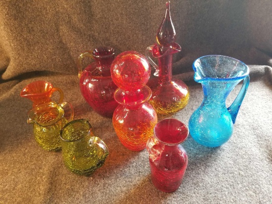 Lot of crackle glass