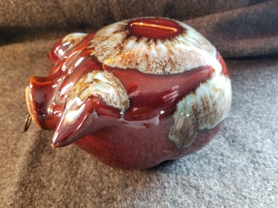Corky pig ceramic bank
