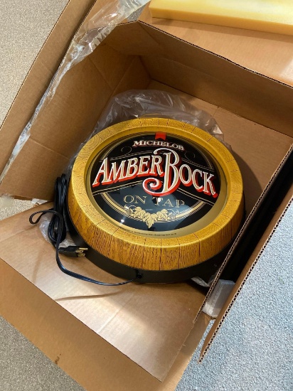 New in Box Michelob Amber Bock Lighted Sign