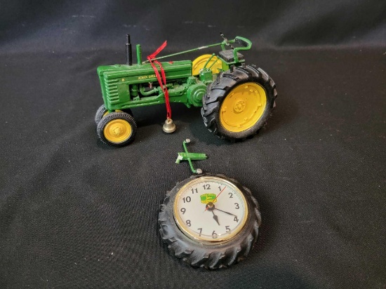 Danbury Mint John Deere Diecast Tractor with Clock