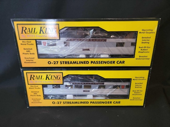 (2) Rail King O-27 Streamlined Passenger Cars