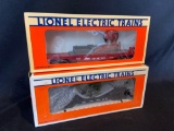 (2) Lionel US Navy Flatcar with Helicopter, Missouri Pacific Searchlight Car