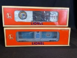 (2) Lionel Horde and Christmas Aquarium Box cars