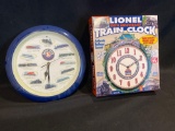 (2) Lionel Train Clocks