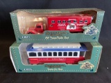 Ertl Budweiser Trolley and Tractor Trailer Banks