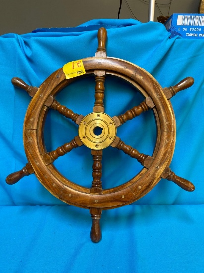 wooden boat wheel