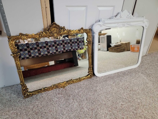 (2) Vintage Ornate Mirrors
