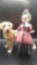 2 vintage figurines: German girl & English dog