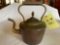 Old brass teapot w/ acorn handled lid, 11